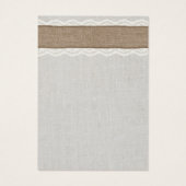  Linen Burlap- en Lace-beeldscherm Visitekaartjes (Achterkant)