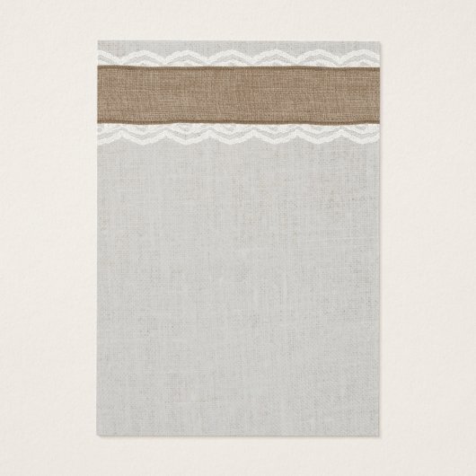 Linen Burlap- en Lace-beeldscherm Visitekaartjes (Achterkant)
