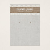  Linen Burlap- en Lace-beeldscherm Visitekaartjes (Voorkant)
