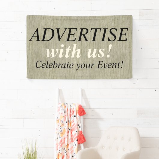 Linen Canvas naadloos patroon 4 + uw ideeën Spandoek (Insitu)