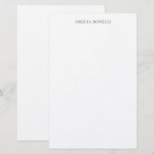Linen Classical Minimal Professional Plain Briefpapier (Voorkant / Achterkant)