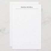 Linen Classical Minimal Professional Plain Briefpapier (Voorkant / Achterkant)