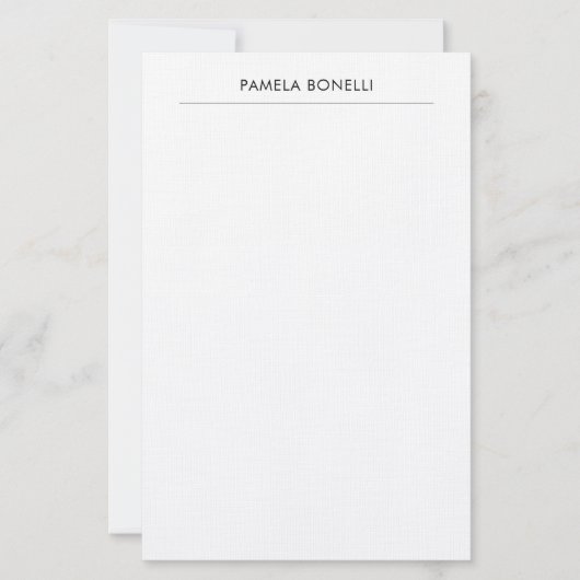 Linen Classical Minimal Professional Plain Briefpapier (Voorkant)