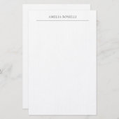 Linen Classical Minimal Professional Plain Briefpapier (Voorkant / Achterkant)