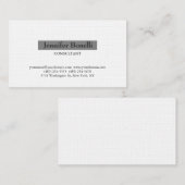 Linen Classical Simple White Grey Professional Visitekaartje (Voorkant / Achterkant)