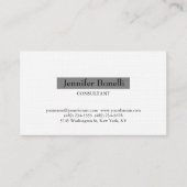 Linen Classical Simple White Grey Professional Visitekaartje (Voorkant)
