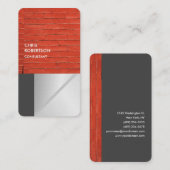 Linen Colorful Red Bricks Grey Visitekaartje (Voorkant / Achterkant)