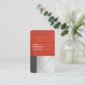 Linen Colorful Red Bricks Grey Visitekaartje (Staand voorkant)