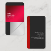 Linen Colorful Red Gray Rond Visitekaartje (Voorkant / Achterkant)