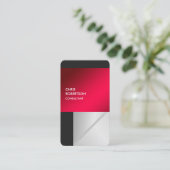 Linen Colorful Red Gray Rond Visitekaartje (Staand voorkant)