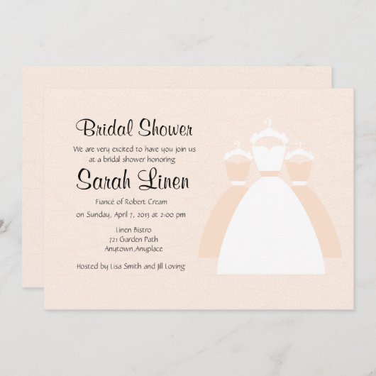 Linen Cream Custom Vrijgezellenfeest Invitae Kaart (Voorkant / Achterkant)