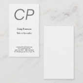 Linen Creative Monogram Modern minimalist Visitekaartje (Voorkant / Achterkant)