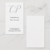 Linen Creative Monogram Modern minimalistische Zak Visitekaartje (Voorkant / Achterkant)