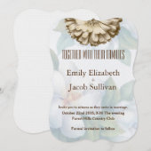 Linen Daisy Lime Green Natuur Wedding Invitation Save The Date (Voorkant / Achterkant)