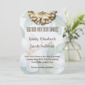 Linen Daisy Lime Green Natuur Wedding Invitation Save The Date (Staand voorkant)