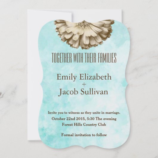 Linen Daisy Lime Green Natuur Wedding Invitation Save The Date (Voorkant)