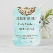 Linen Daisy Lime Green Natuur Wedding Invitation Save The Date (Staand voorkant)