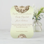 Linen Daisy Lime Green Natuur Wedding Invitation Save The Date (Staand voorkant)