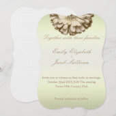 Linen Daisy Lime Green Natuur Wedding Invitation Save The Date (Voorkant / Achterkant)