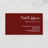 Linen Dark Red Minimalist Makeup Artiest Classical Visitekaartje (Voorkant)