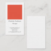 Linen eenvoudig minimalistisch elegant oranje wit visitekaartje (Voorkant / Achterkant)