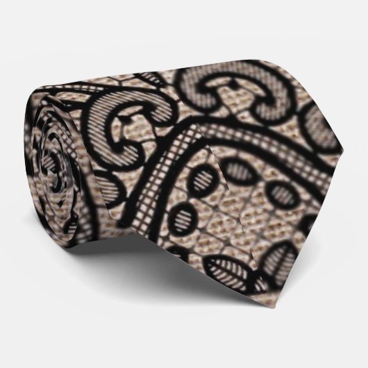 Linen en kant stropdas (Opgerold)