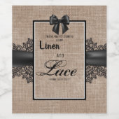 Linen en kant wijn etiket (Enkel label)