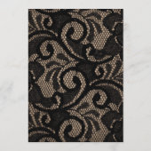 Linen en kant zwart, witte burlap Lenin menu (Achterkant)