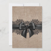 Linen en lace-uitnodiging kaart (Achterkant)