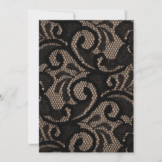 Linen en lace-uitnodiging kaart (Achterkant)