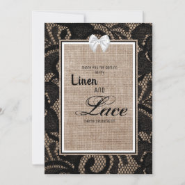 Linen en lace-uitnodiging kaart