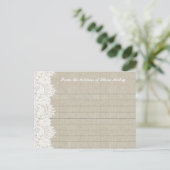 Linen- en White Lace-kaarten voor persoonlijk gebr Briefkaart (Staand voorkant)