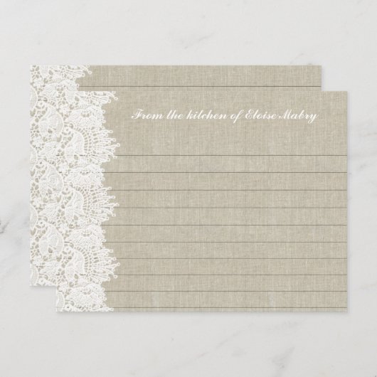 Linen- en White Lace-kaarten voor persoonlijk gebr Briefkaart (Voorkant / Achterkant)