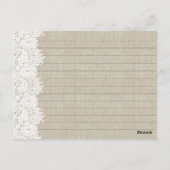 Linen- en White Lace-kaarten voor persoonlijk gebr Briefkaart (Achterkant)