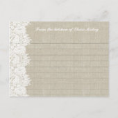 Linen- en White Lace-kaarten voor persoonlijk gebr Briefkaart (Voorkant)