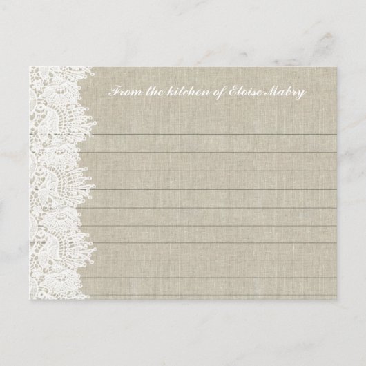 Linen- en White Lace-kaarten voor persoonlijk gebr Briefkaart (Voorkant)