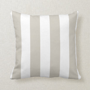 Linen en White Striped Kussen