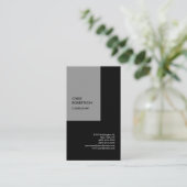 Linen Exclusief Special Black Grey Modern Minimal Visitekaartje (Staand voorkant)