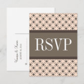 Linen Fancy Lattice RSVP Briefkaart (Voorkant / Achterkant)