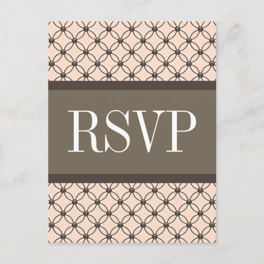 Linen Fancy Lattice RSVP Briefkaart (Voorkant)