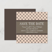 Linen Fancy Lattice Save the Date Invite (Voorkant / Achterkant)