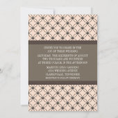 Linen Fancy Lattice Wedding Invitation Kaart (Achterkant)