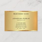 Linen Faux Gold Sjabloon Monogram Initiaal Aangepa Visitekaartje (Achterkant)