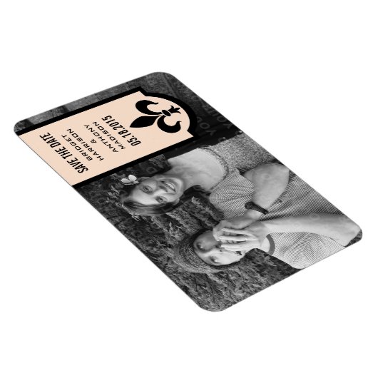 Linen Fleur De Lis Banner sparen de Magnet Datum Magneet (Rechterzijde)