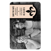 Linen Fleur De Lis Banner sparen de Magnet Datum Magneet (Verticaal)