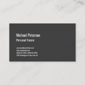 Linen Gray Personal Trainer Fitness Minimalist Visitekaartje (Achterkant)