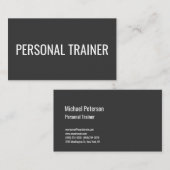 Linen Gray Personal Trainer Fitness Minimalist Visitekaartje (Voorkant / Achterkant)