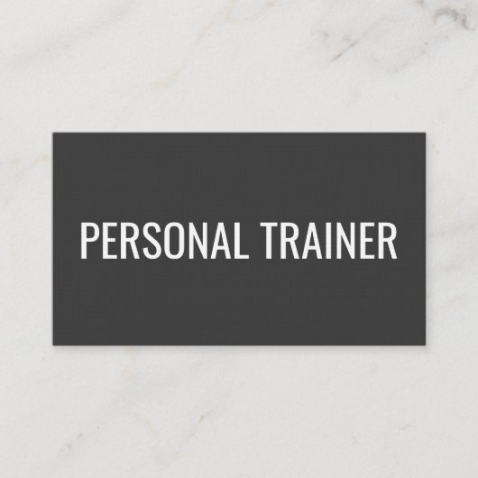 Linen Gray Personal Trainer Fitness Minimalist Visitekaartje (Voorkant)