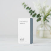Linen Grey Blue White-minimalistische professional Visitekaartje (Staand voorkant)