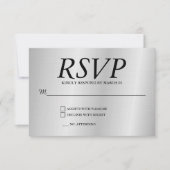 Linen Grey Wedding RSVP Response Reply Modern Card (Voorkant)